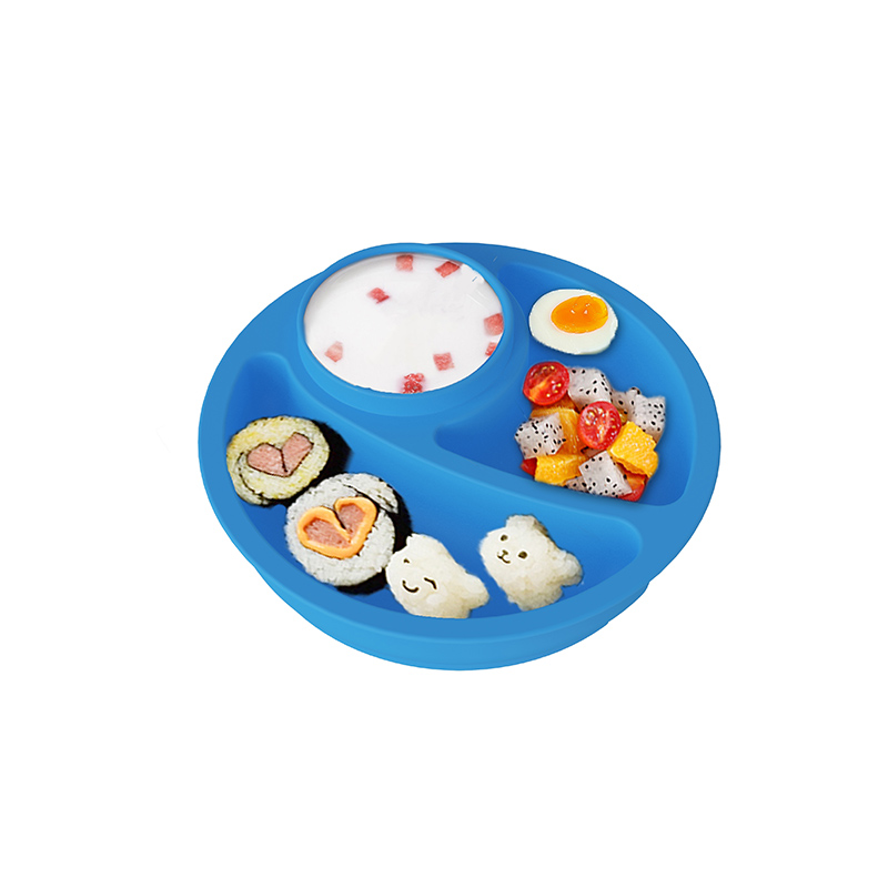 Round Silicone Suction Baby Plates (4)