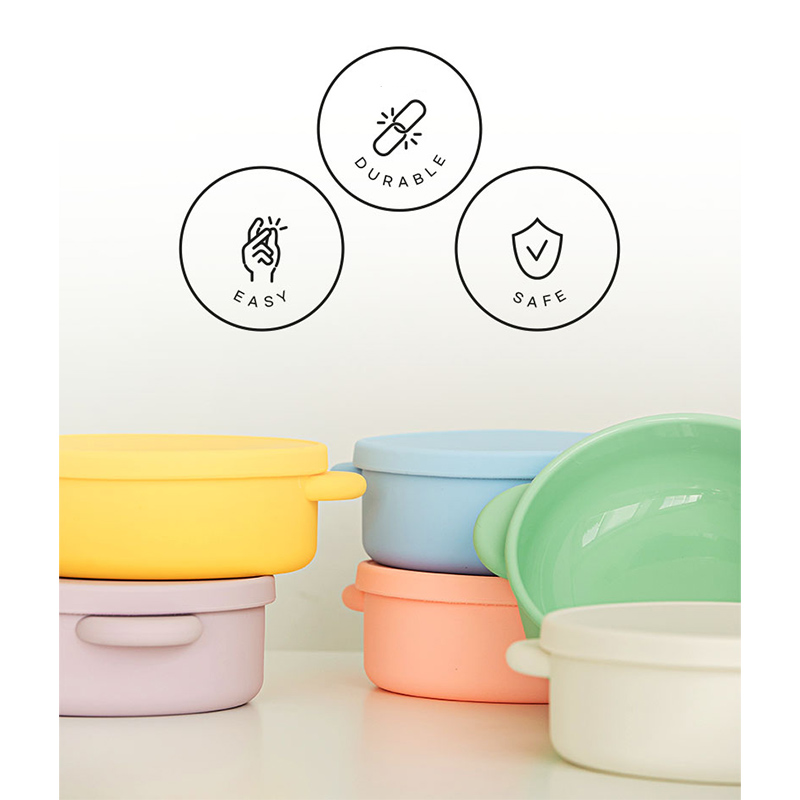 Silicone Children Food Plate with Lid1 (1)
