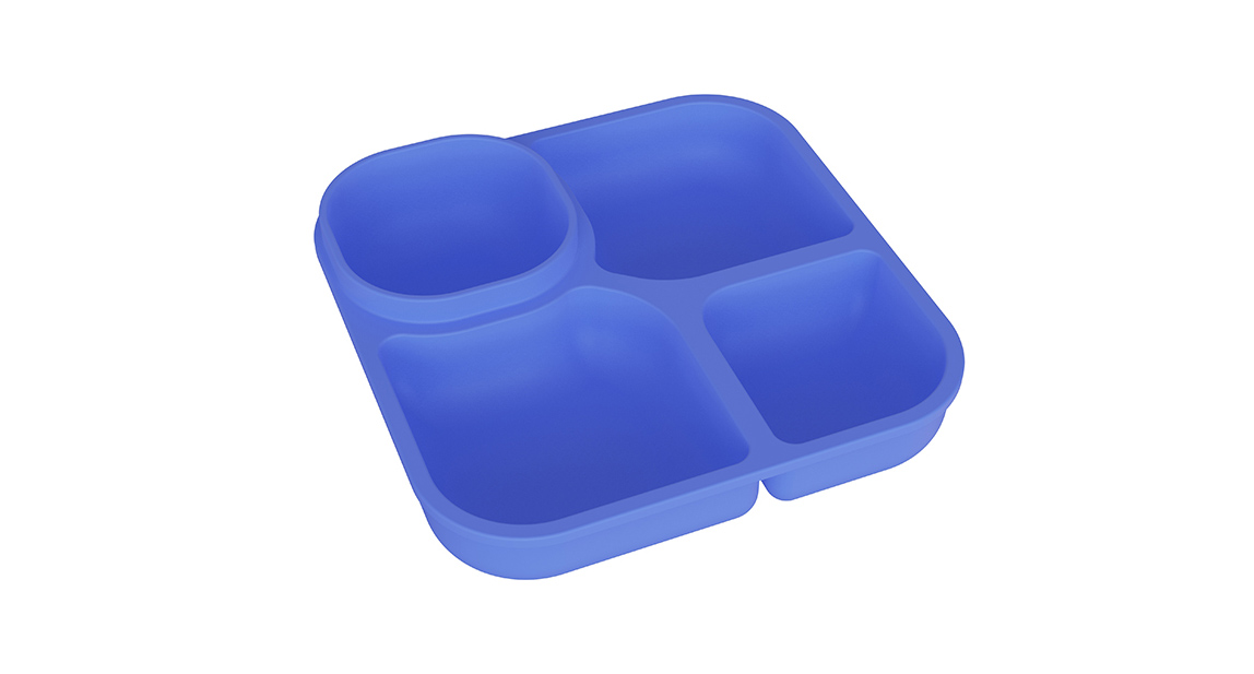 Square Silicone Kid Eating Plates (4)